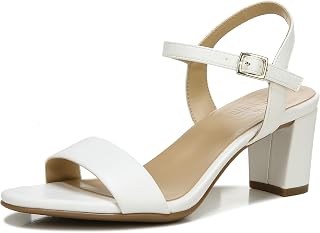 Naturalizer Women's Bristol Heeled Sandal, White, 8 Wide
