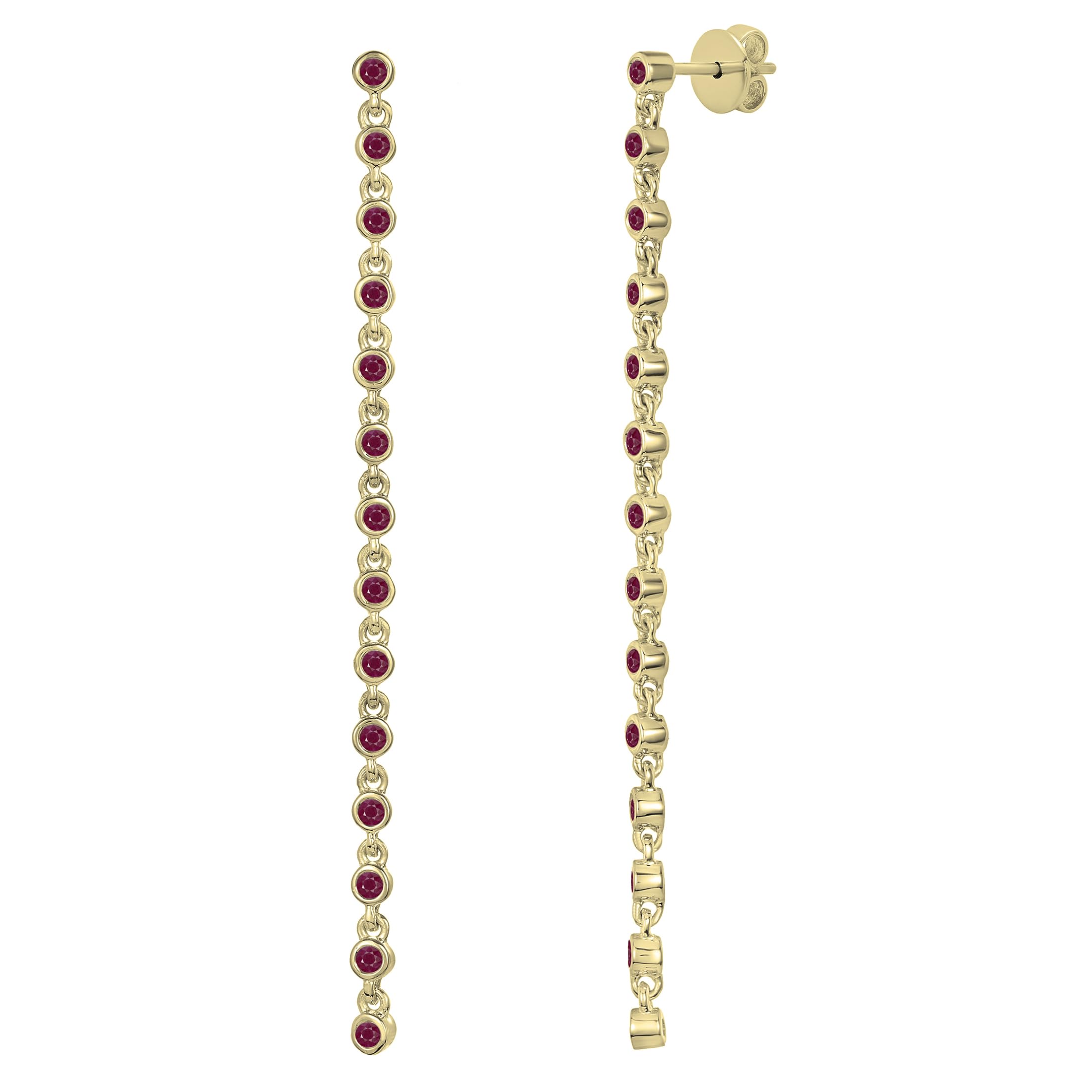 Dazzlingrock Collection Round Gemstone or Diamond Womens Linear Bar Drop Earring