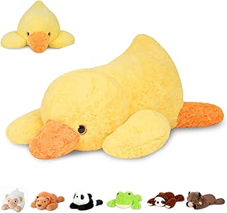 Niuniu Daddy Weighted Stuffed Animals, 20 in 3.3 lbs, Duck Plush Pillow | Heavy sensory lap pad, lying body pillow for sleeping, machine wash, huggable gift for kids and adults