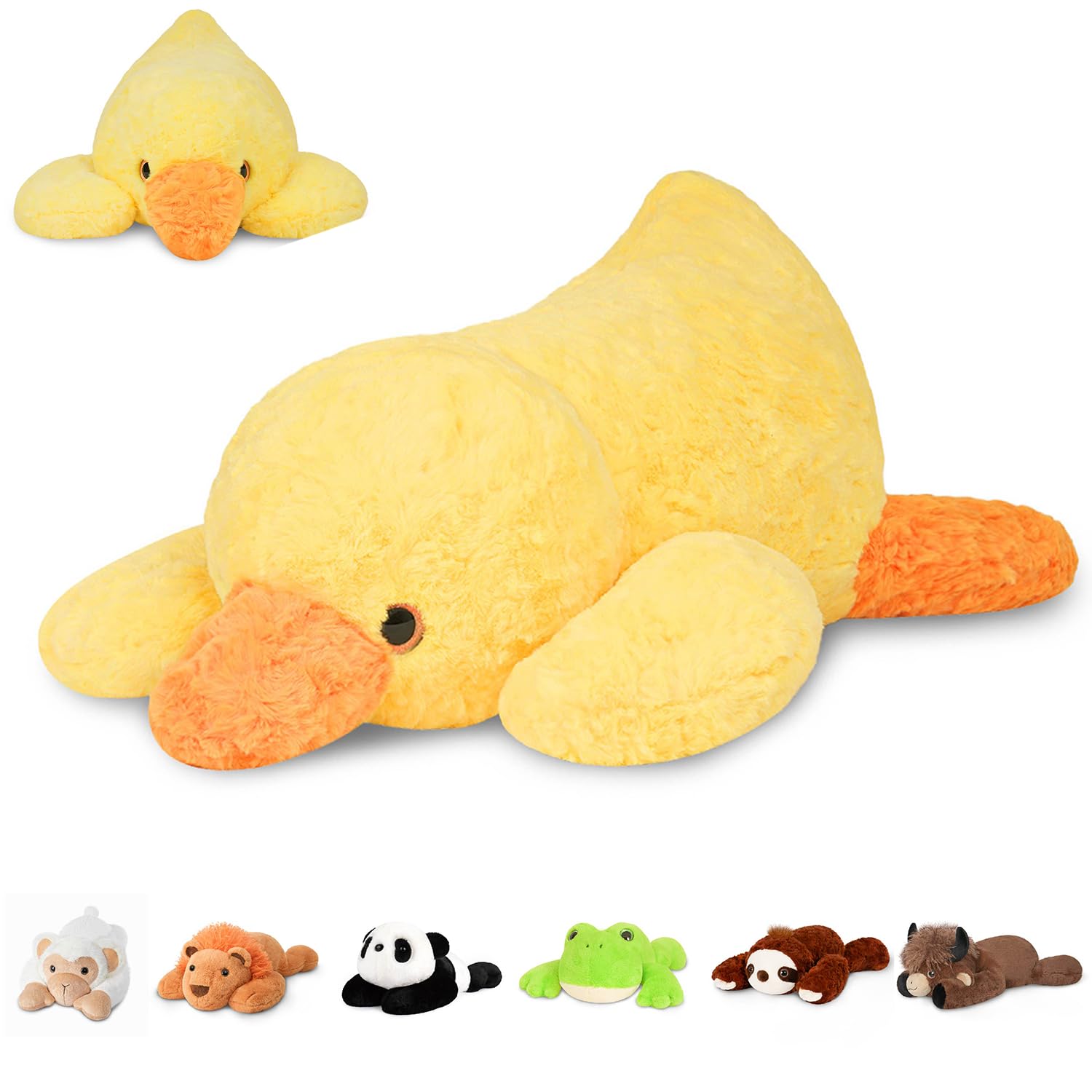 Niuniu Daddy Weighted Stuffed Animals, 20 in 3.3 lbs, Duck Plush Pillow | Heavy 