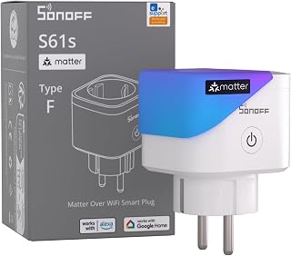 SONOFF S61s Smart Socket 16A/3840W - Smart WiFi with Remote and Voice Control, Smart Timer Socket, Energy Monitoring - Compatible with Alexa, Google, Homekit, SmartThings & Matter