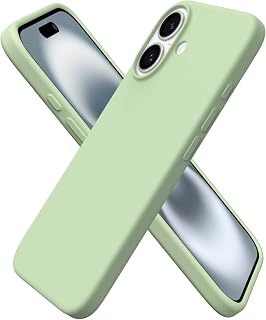 ORNARTO Case for iPhone 16 Silicone Anti-Shock,Light Green