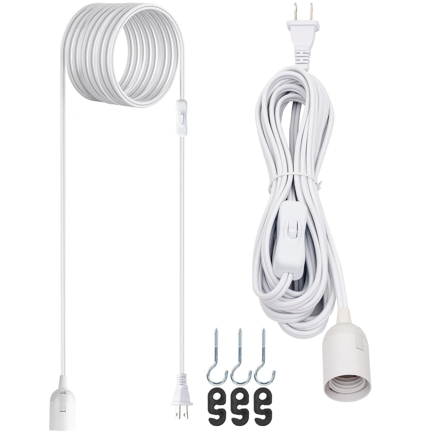 JACKYLED 20Ft UL Approval Extension Hanging Lantern Pendant Light Lamp Cord | 10