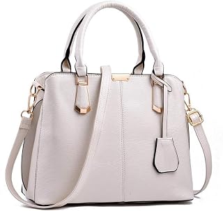 Pahajim Top-Handle Handbag Waterproof Purses for Women Multi-Pocket Tote Bag Ladies Shoulder Crossbody Purse, White