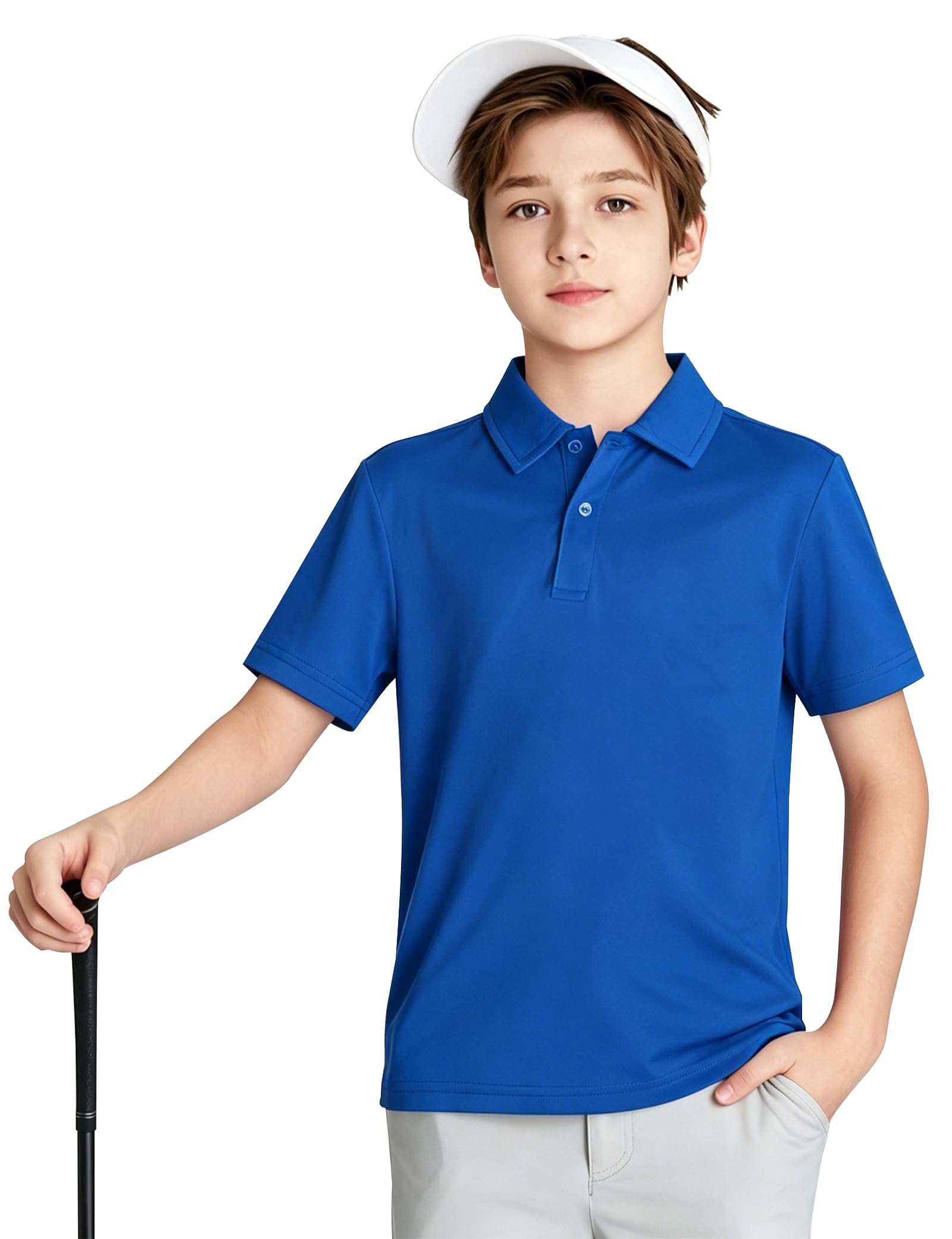 2T to Youth Boys' Performance Polo Kids Collared Golf Shirt School Uniform UPF 5