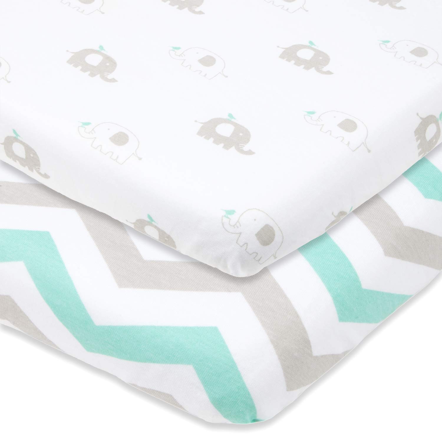 Pack and Play Sheets Fitted for Graco Pack n Play Playard, 2 Pack | 100% Cotton,
