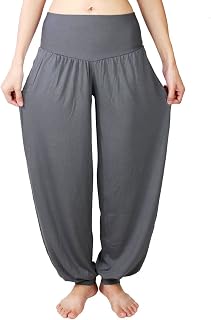 HOEREV Super Doux Spandex Modal Harem Yoga Pilates Trousers