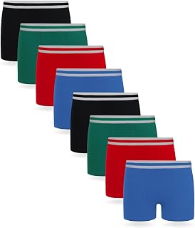 FM London 8-Pack Super Soft Boys Boxers, Cotton Rich Comfort Fit Boys Pants