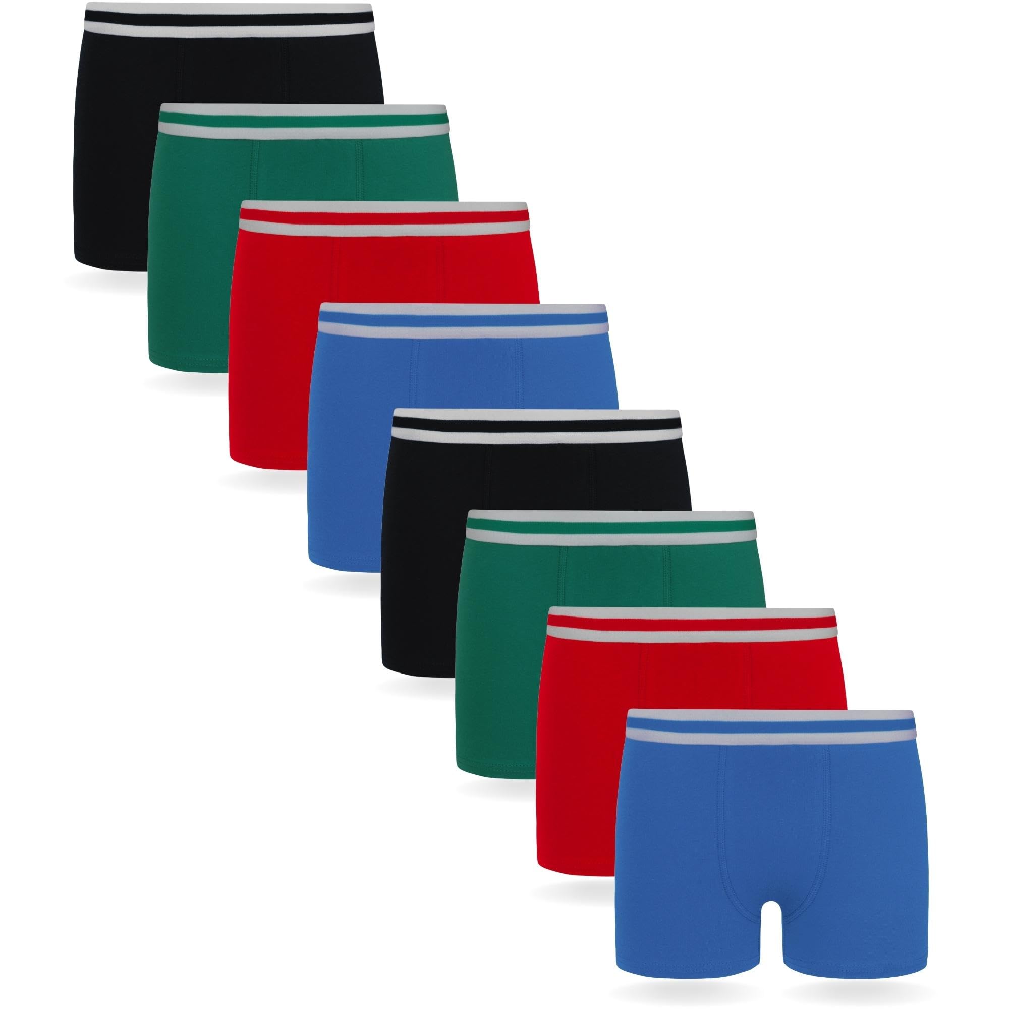 FM London 8-Pack Super Soft Boys Boxers, Cotton Rich Comfort Fit Boys Pants