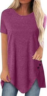 Blouses and Shirt Long Tops for Women Short Sleeve Loose Print Round Neck Latest Fashion Casual Basic Elegant Comfortable Undershirt Summer Tops Plus Size