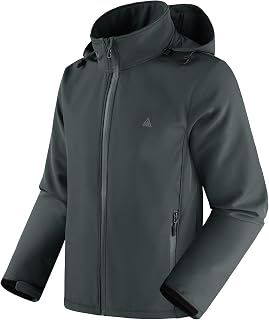 SwissWell Men's Softshell Hiking Jacket Outdoor Multifunctional Windproof Waterproof Winter Warm Jackets with Hood with Pockets for Camping