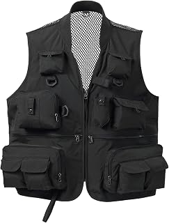 Bassdash Versatile Fishing Vest Men Women Fishing Vest Mesh Back Vest for Fishing Hunting Hiking Camping Photography