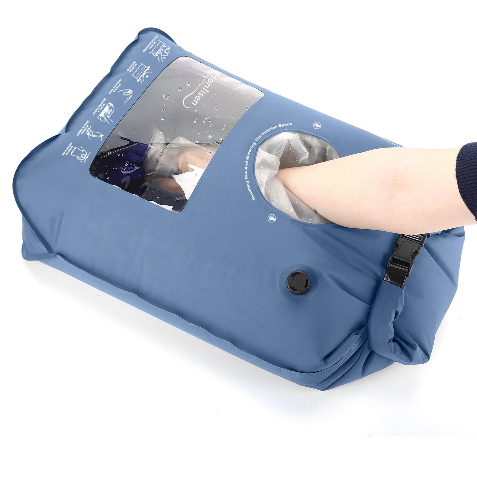 Portable Washing Bag Hand Wash Bag Travel Manual Washer RV Laundry Solution | Ca
