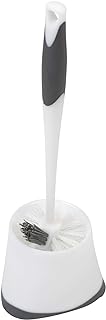 Clorox Corner Toilet Bowl Brush with Under Rim Scrubber, Includes Corner Storage Caddy, White