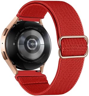 Elastic Nylon Watch Strap for Samsung Galaxy Watch 7/6/5/4/FE 40mm 44mm, Watch 6 & 4 Classic 42mm 46mm 43mm 47mm/Watch 5 Pro 45mm/3 41mm/Active 2 Sport Band Nylon