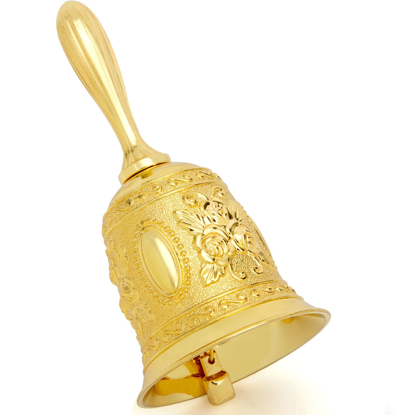 DOMESTAR Golden Hand Bell, Service Dinner Bell | Engraved Wedding Supplies, Chri