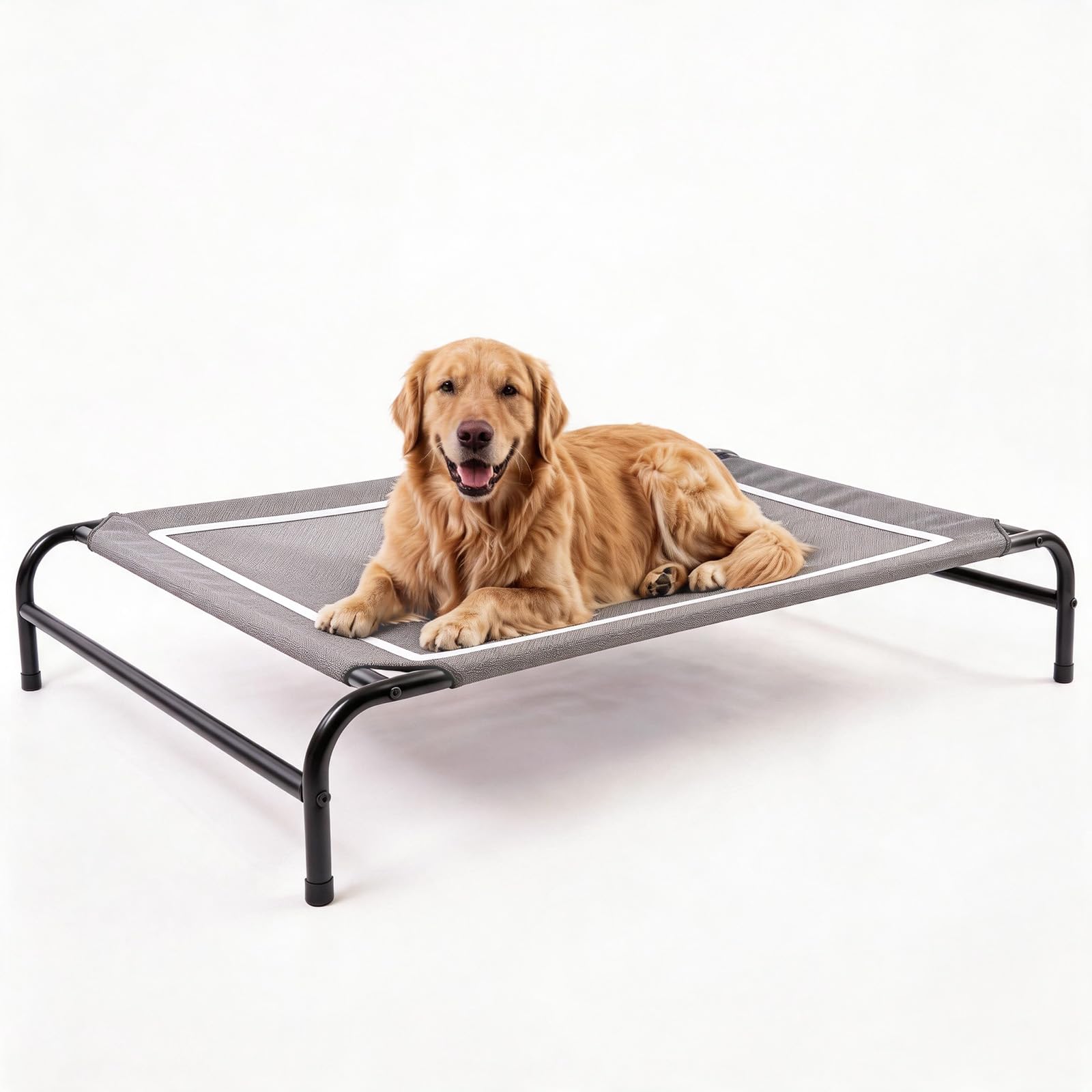 MICOOYO Outdoor Dog bed, Grey XL Size Elevated Dog Bed Waterproof, Raised Dog Be