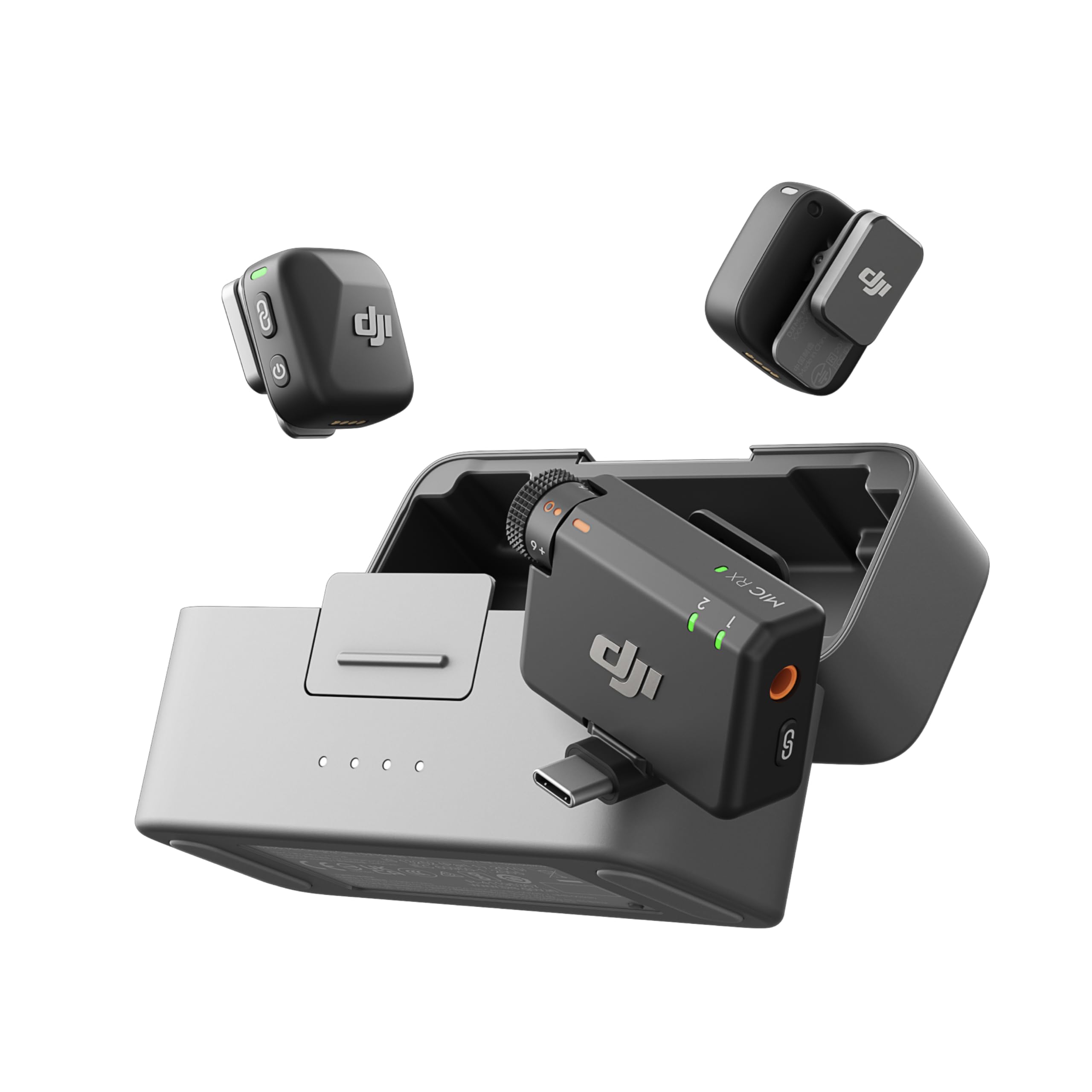 DJI Mic Mini (2 TX + 1 RX + Charging Box), Ultra-Light, HQ Audio, 48 Hours Use, 