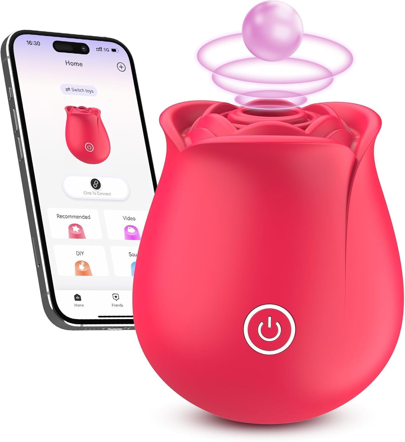 Sex Toys Rose Dildo Vibrators - Upgraded Adult Toys with Sucking & Vibrating Mod