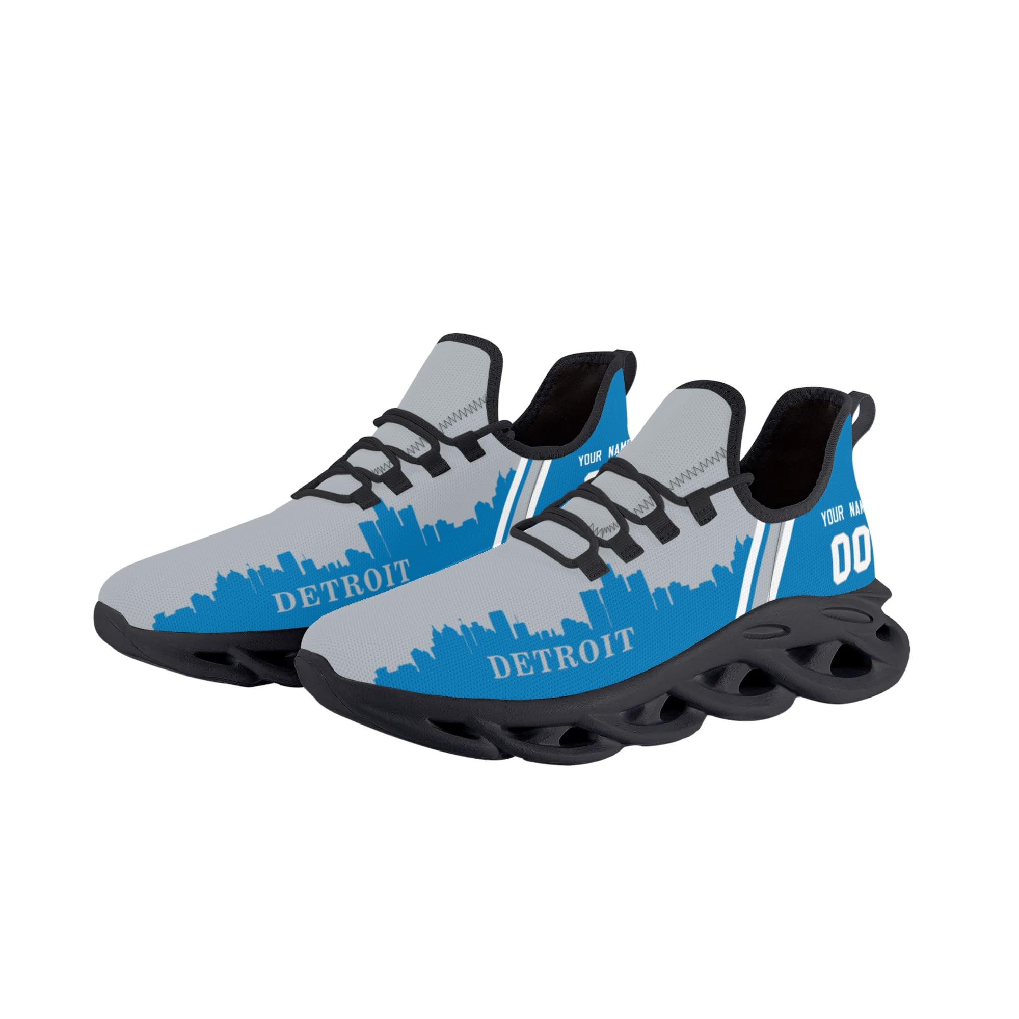 Men City Custom Football Flex Sneakers Personalized Name Number Athletic Gym Sho