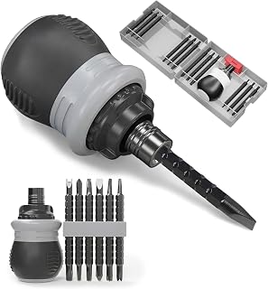26 in 1 Ratchet Screwdriver, Adjustable Length and Reversible Double End with Magnetic Tips, Compact Multi-Bit Tool for Home, Automotive and Electronics