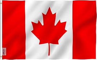 Anley Fly Breeze 3x5 Foot Canada Flag - Vivid Color and UV Fade Resistant - Canvas Header and Double Stitched - Canadian National Flags Polyester with Brass Grommets 3 X 5 Ft