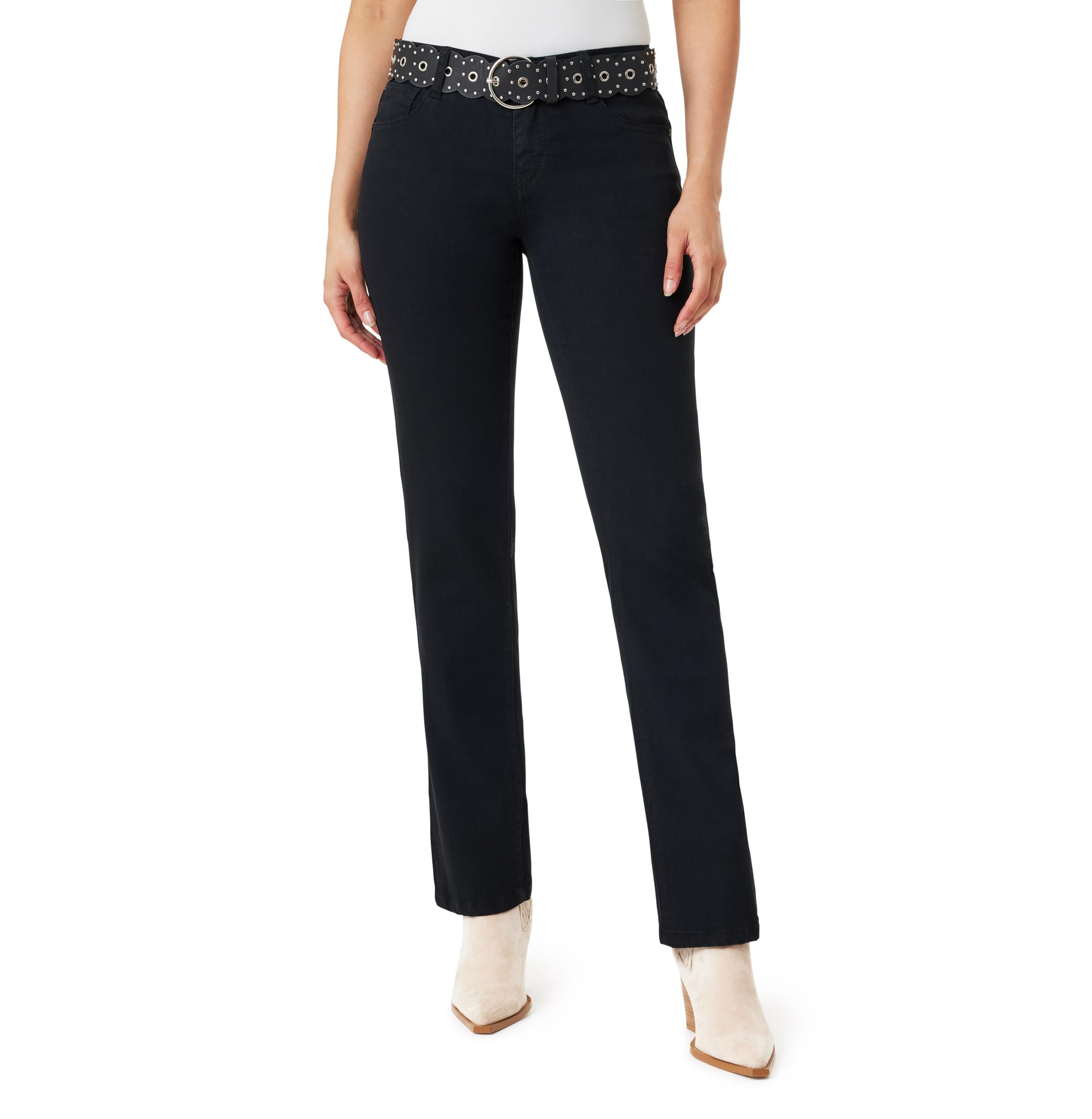 WallFlower Legendary Slim Belted Bootcut Jeans for Women, Sizes 0 to 24