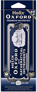 Helix Oxford Premium Maths Set - Ideal for Secondary High School & College Mathematics and Science - 11 Piece Maths & Geometry Set - School Supplies
