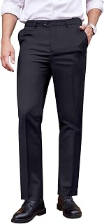 COOFANDY Mens Dress Pants Classic Expandable Waist Suit Pants Flat Front