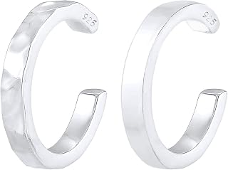 Elli Earrings Women Earcuff Organic Look Minimal Basic Adjustable in 925 Sterling Silver