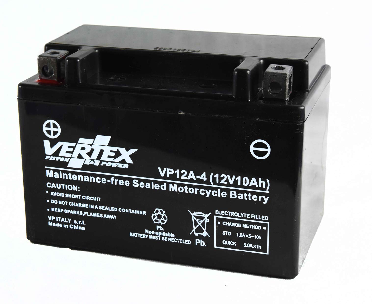Vertex VP12-A-4 Sealed AGM Motorcycle/Powersport Battery, 12V, 10Ah, CCA (-18) 1