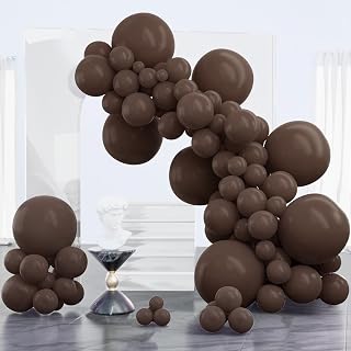 PartyWoo Dark Brown Balloons 100pcs Boho Coffee Neutral Different Sizes | 18 12 10 5 Inch Balloons for Bachelorette Anniversary Birthday Bridal Shower Gender Reveal Party Decorations Brown-F20