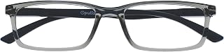 OPULIZE SEE Reading Glasses with Blue Light Blocking for Women and Men, Narrow Frame, Spring Hinges, Computer Gaming Glasses, Grey +3.5 (Pack of 1)