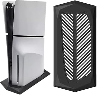 Chenkxin Vertical Stand for PS5 Slim Disc Edition Console with Built-in Cooling Vents and Non-Slip Feet, Not for PS5/PS5 Pro (Black)