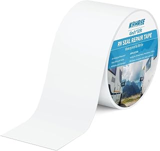 Kohree RV Roof Tape, 4 Inch x 50 Foot RV Sealant Tape White for Roof | Camper Seal Tape, UV-Resistant, Weatherproof, Sealant Roofing Tape, Stop Camper Roof Leaks