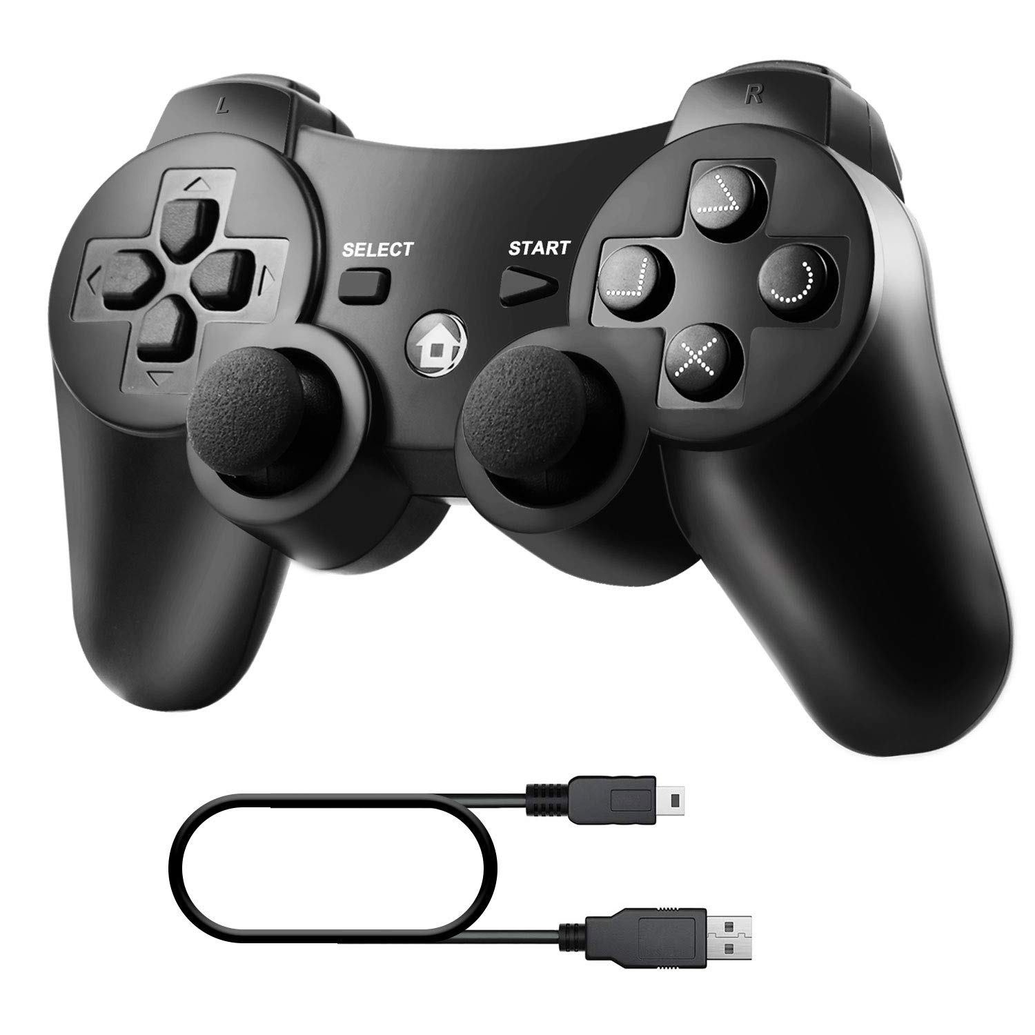 Diswoe Controller for PS-3, Wireless Bluetooth Controller Gamepad Joystick, Doub