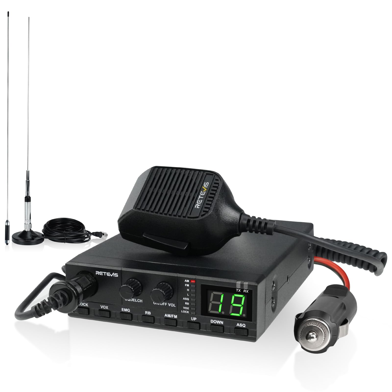Retevis MB2 CB Radio, AM/FM CB Radio Kit with Magnetic CB Antenna for Truck | 12
