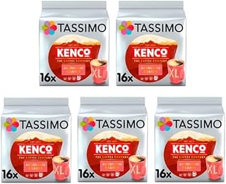 Tassimo Kenco Americano Grande XL Coffee Pods x16 (Pack of 5, Total 80 Drinks)