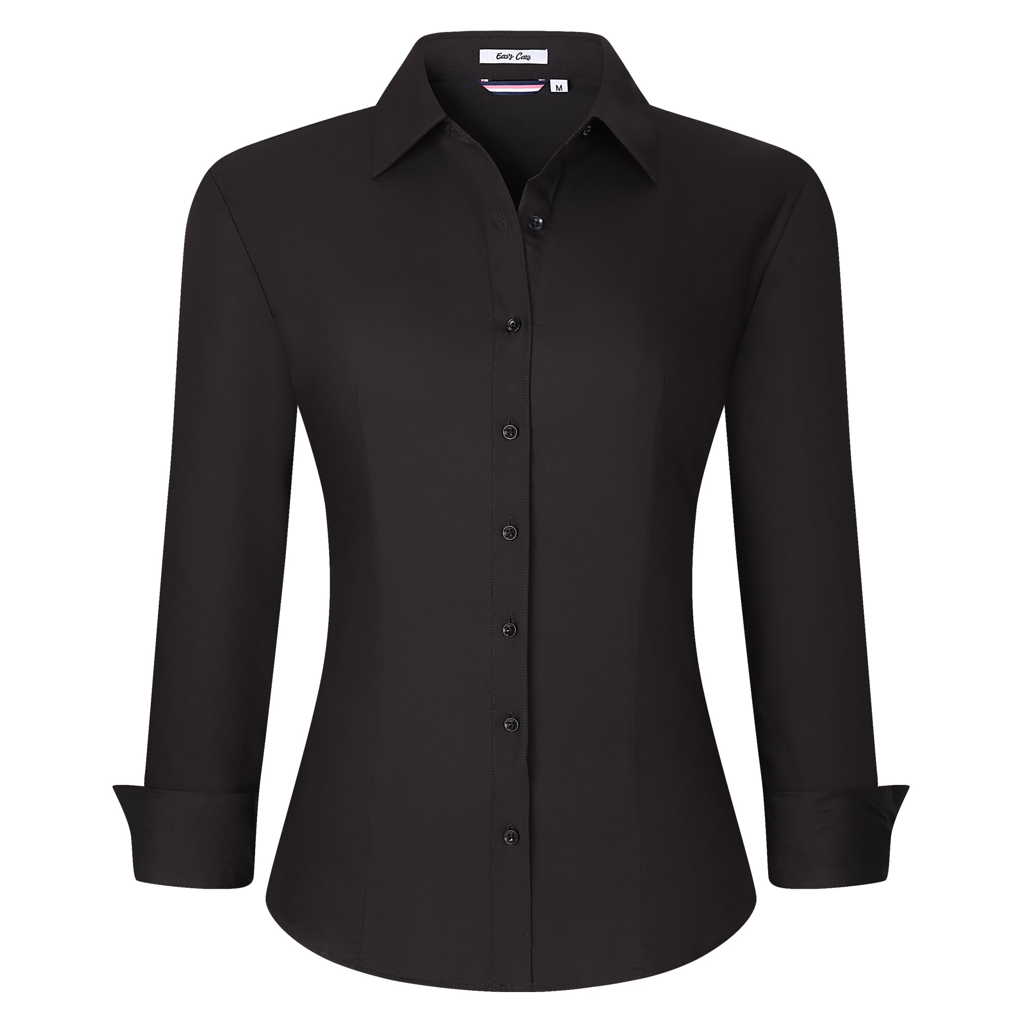 Alex Vando Women's Long Sleeve Dress Shirt Wrinkle Free Stretch Casual Work Blou