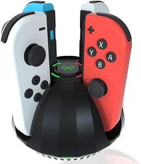 Switch JoyCon Charging Dock for Nintendo Switch Controller Charging Station | Switch Controller Charger for Nintendo Switch 1 and OLED JoyCon with LED Indicator with Charging Cable for Nintendo 1 JoyCon