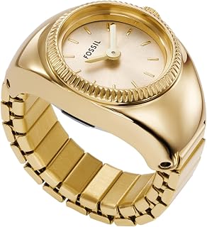Fossil Women's Quartz Stainless Steel Two-Hand Watch Ring, Color: Silver (Model: ES5245)