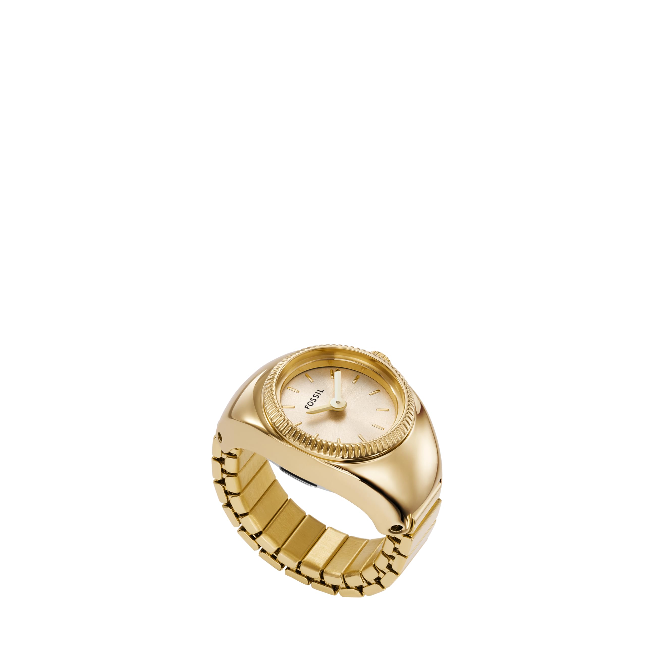 Fossil Women's Quartz Stainless Steel Two-Hand Watch Ring, Color: Silver (Model: