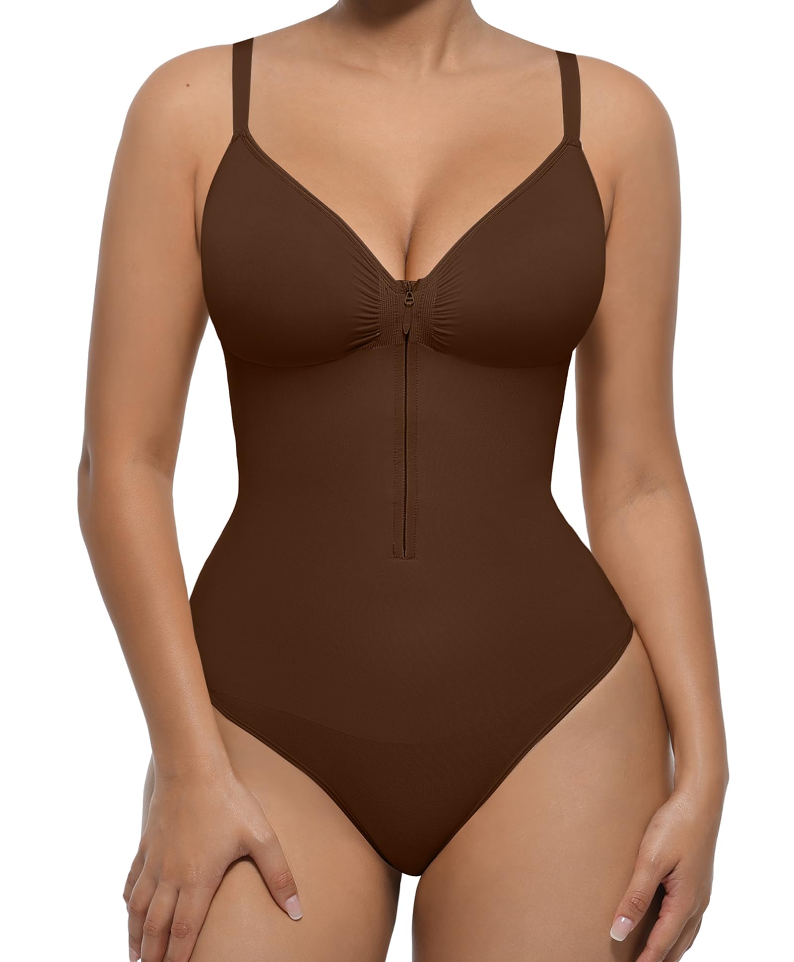 FeelinGirl Body gainant gainant pour femme avec fermeture éclair