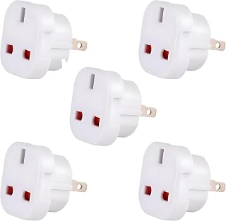 Double Dragon UK to US and Australia, 3-Pin to 2-Pin Travel Adapter | Plug Converter for USA, Canada, Japan, Thailand, Taiwan, Australia, China, New Zealand and more, Swivel Pins, Pack of 5