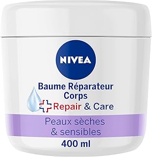 NIVEA Repair and Care Body Cream, Face and Hands for Sensitive Skin, 400 ml