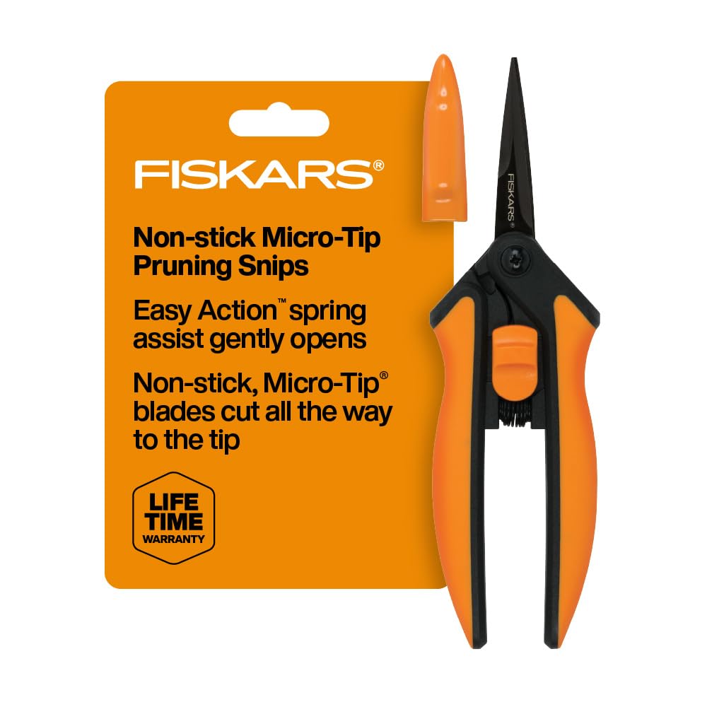 Fiskars 6" Non-Stick Pruning Snips, Resin-Resistant Garden Scissors | Garden She