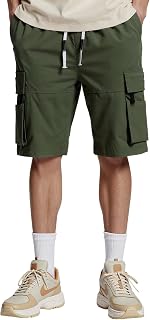 Mens Cargo Shorts Casual Cotton with Multi Pockets