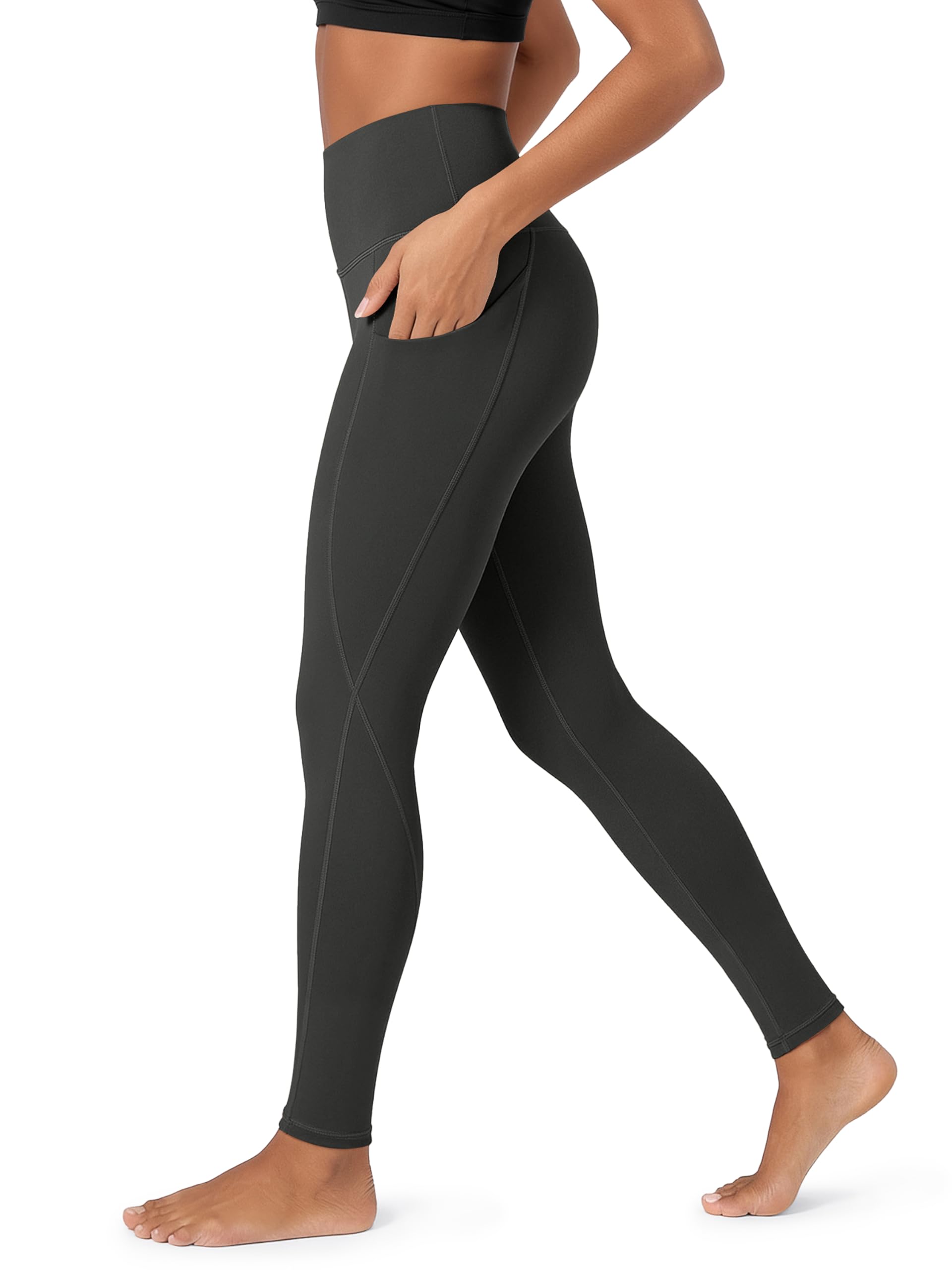 ODODOS Women's High Waisted Yoga Leggings with Pockets, Tummy Control Non See Th