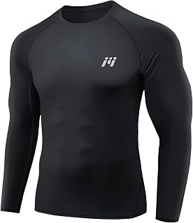 MEETWEE Compression Shirt Men's Short/Long Sleeve Functional Shirt Men's Sports Shirt Training Fitness Shirt Breathable Running Shirt Undershirt for Running Jogging Sports Gym