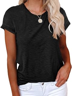 Cicy Bell Women's T-Shirt Blouses and Shirts Crew Neck Cotton Summer Casual Loose Women's T-Shirt